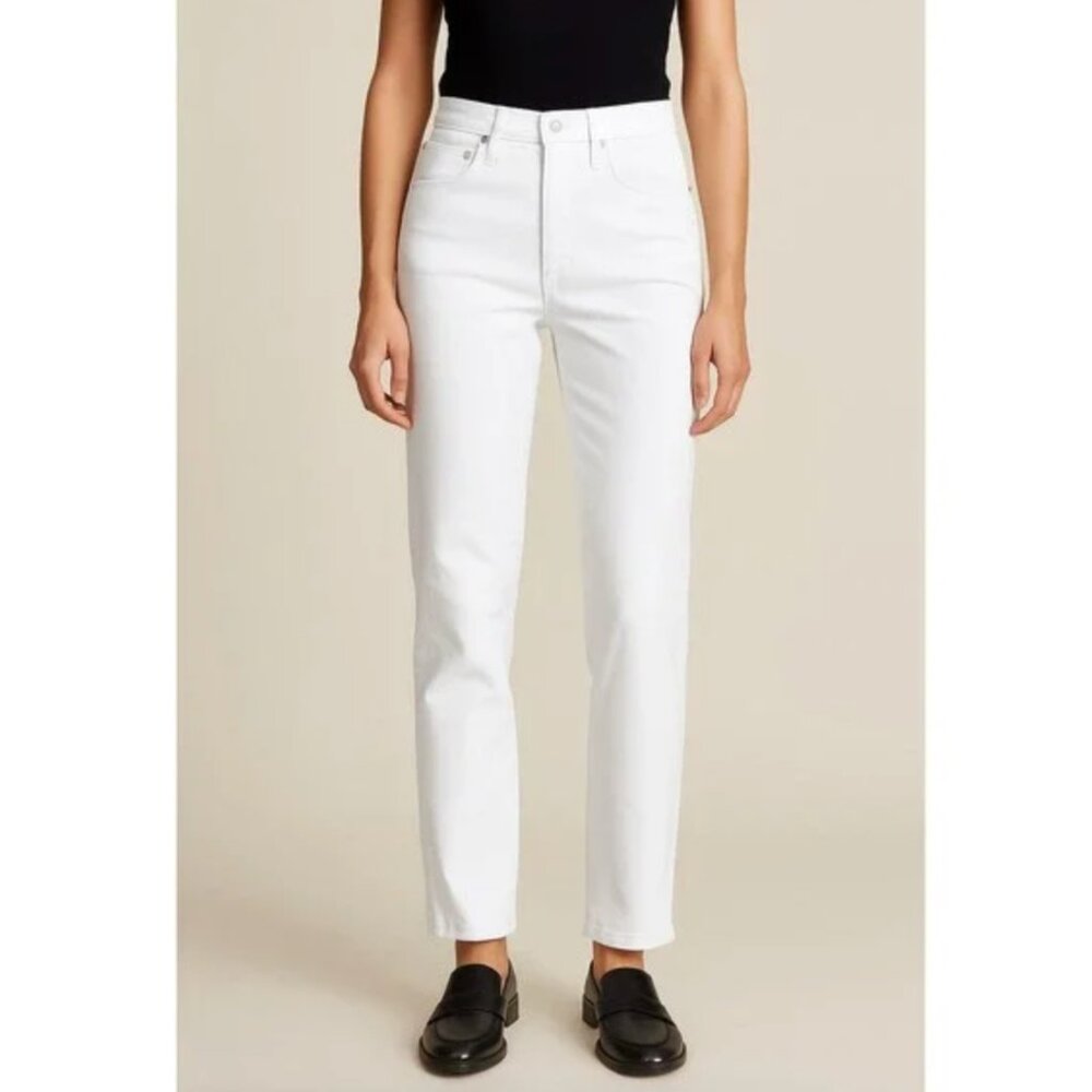 NWT CQY High Rise Slim White Denim Jeans